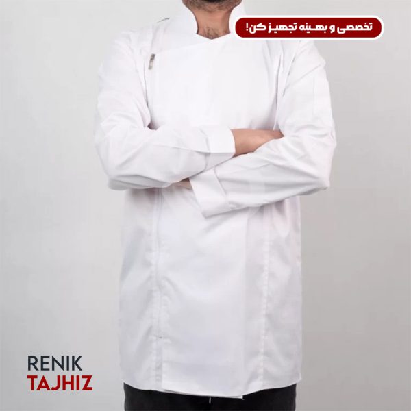 روپوش-(کت-سر-آشپز)-زیپ-دار-سفید-CHEF’S-COAT9