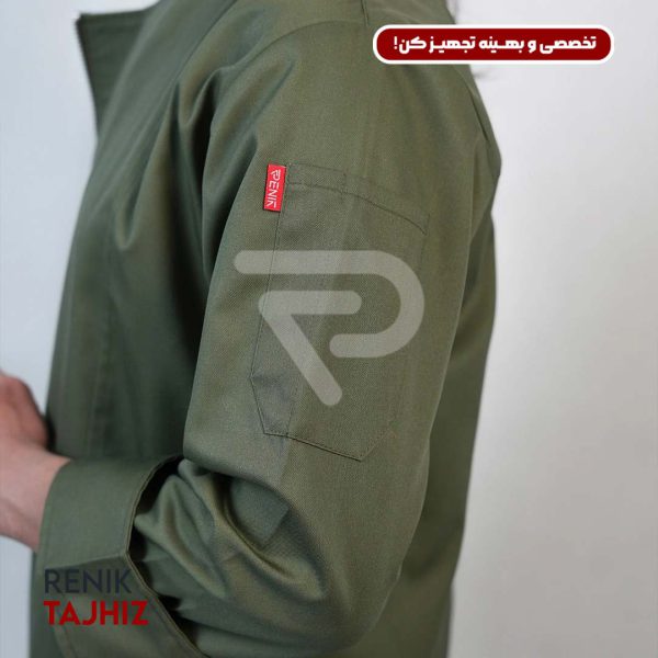 روپوش-(کت-سر-آشپز)-زیپ-دار-سبز-CHEF’S-COAT