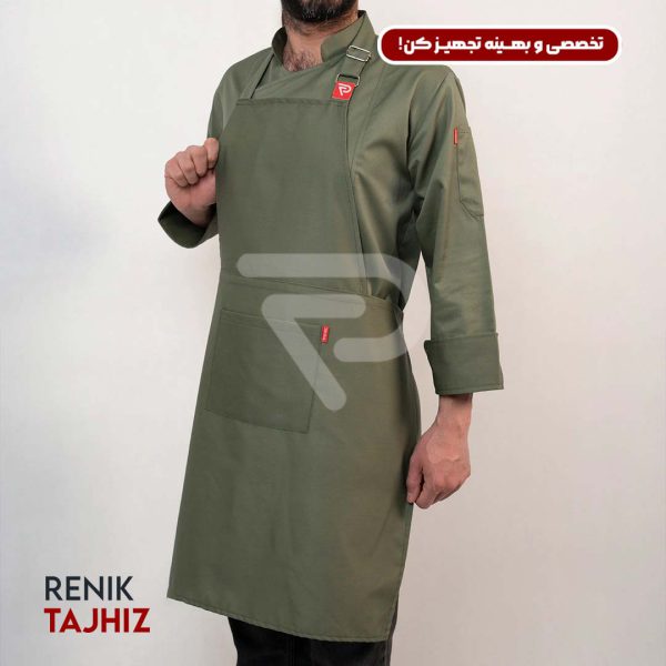 روپوش-(کت-سر-آشپز)-زیپ-دار-سبز-CHEF’S-COAT2