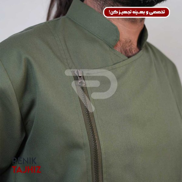 روپوش-(کت-سر-آشپز)-زیپ-دار-سبز-CHEF’S-COAT4