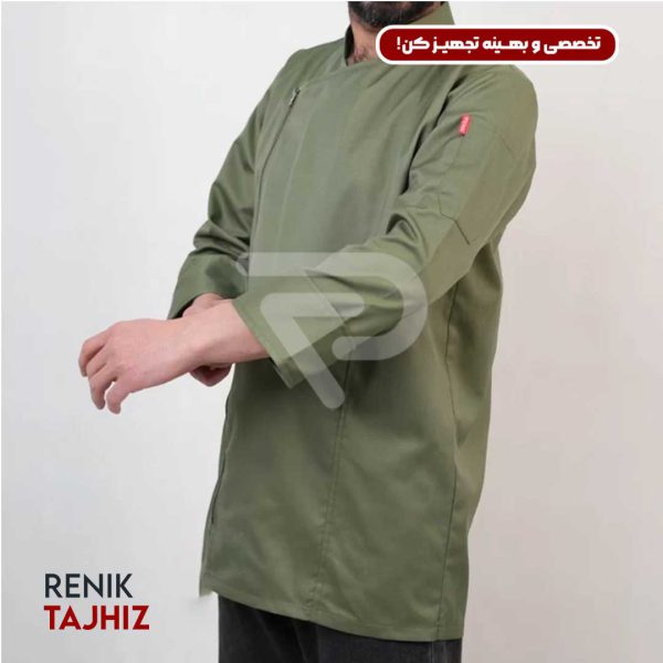 روپوش-(کت-سر-آشپز)-زیپ-دار-سبز-CHEF’S-COAT7