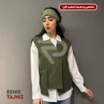 وست طرح ایتالیایی پارچه کتان سبز Renik