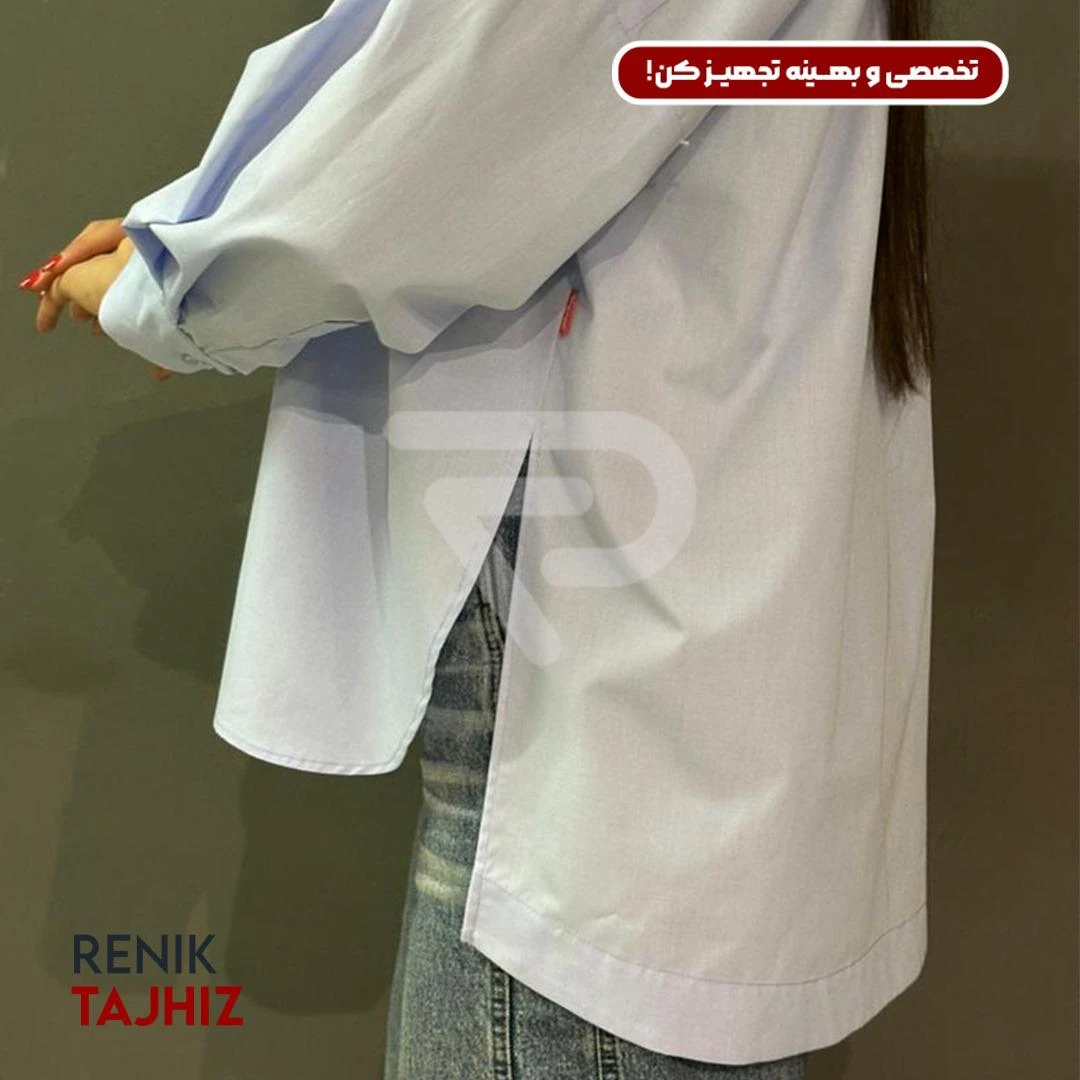 1090252.webp شومیز طرح اسکاتلندی فری سایز آبی 1034 RENIK - Image 3