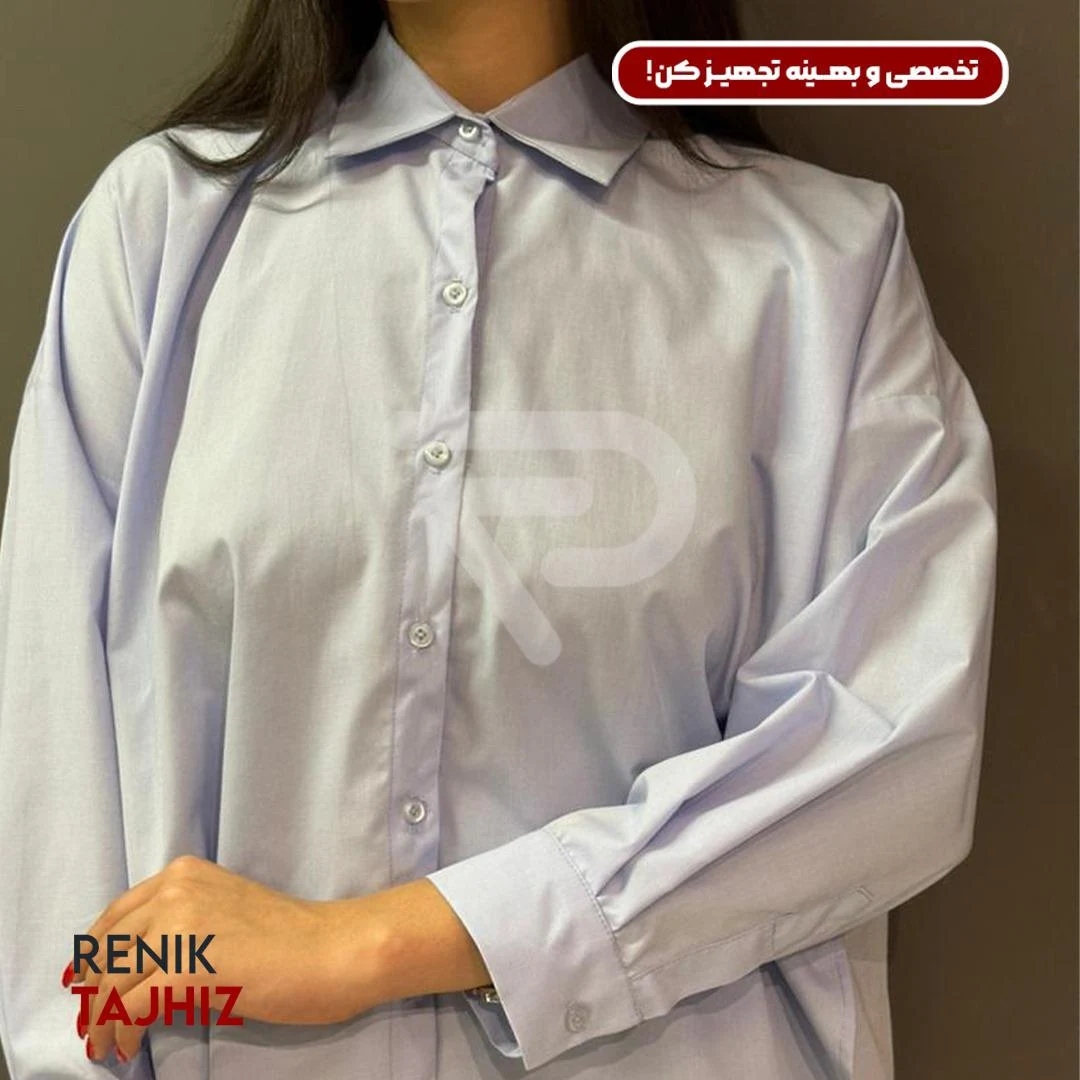 10902522.webp شومیز طرح اسکاتلندی فری سایز آبی 1034 RENIK - Image 4