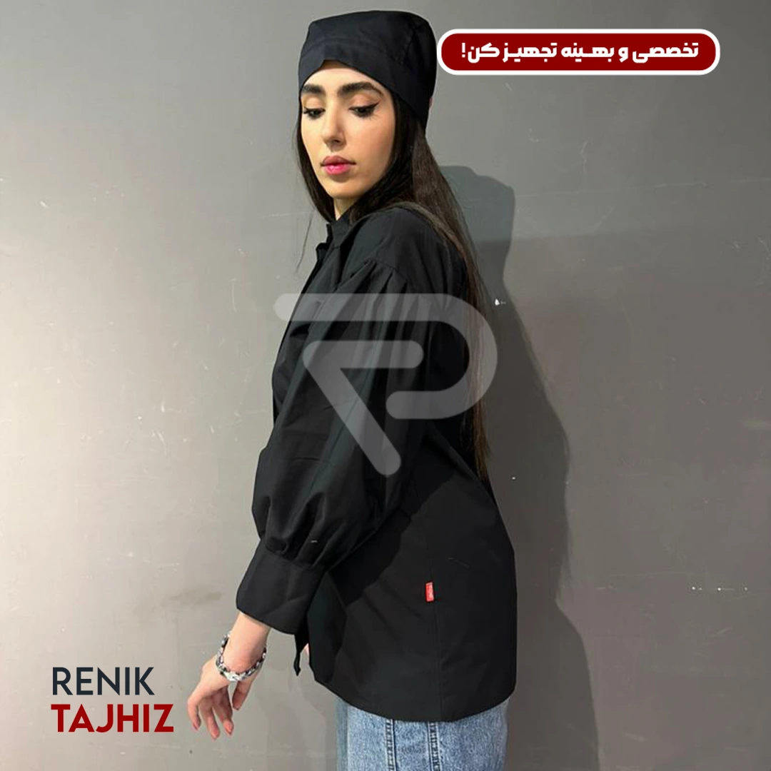 32344.webp شومیز آستین پلیسه فری سایز مشکی RENIK - Image 3