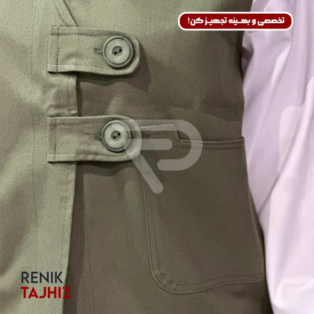 4edsf.webp وست دبل براس پارچه کتان سبز RENIK - Image 2