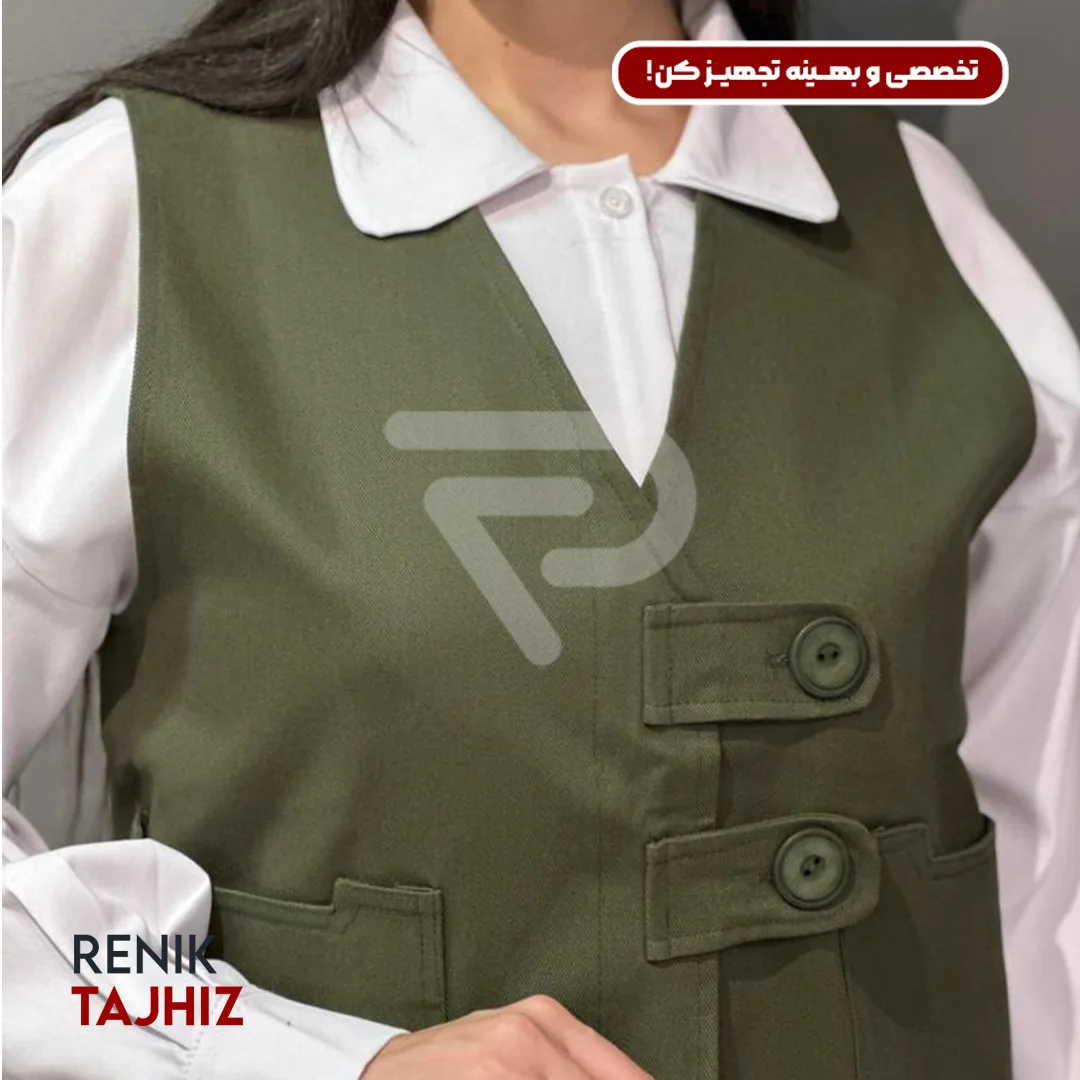 4ersdf.webp وست دبل براس پارچه کتان سبز RENIK - Image 3
