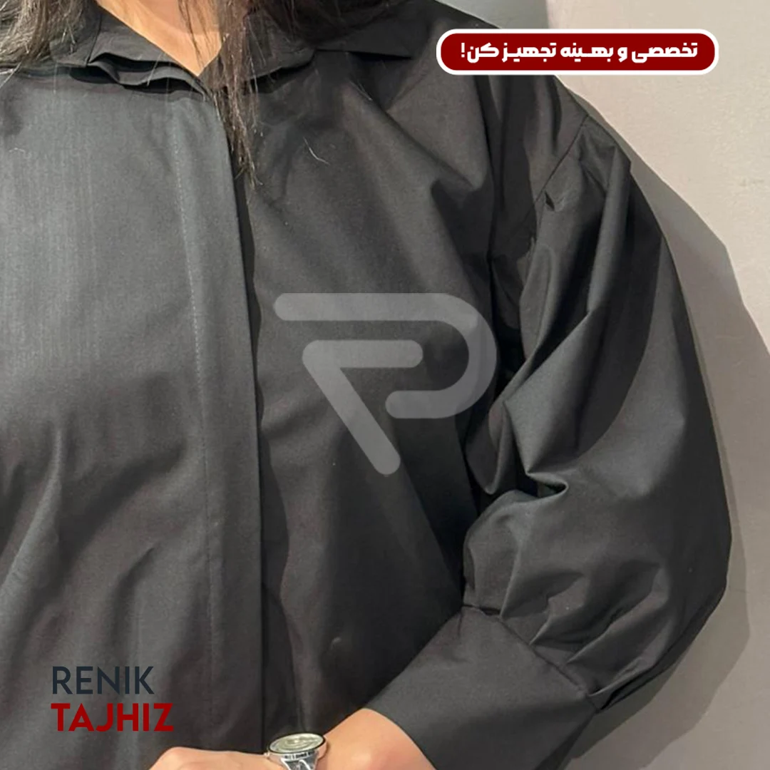 534534.webp شومیز آستین پلیسه فری سایز مشکی RENIK - Image 4