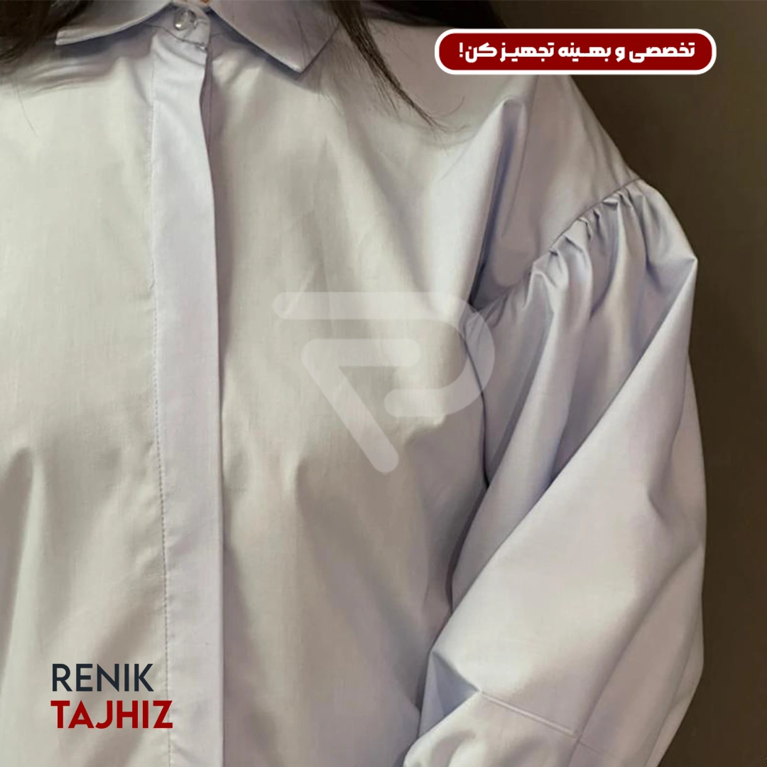 543222345.webp شومیز آستین پلیسه فری سایز آبی 1034 RENIK - Image 4