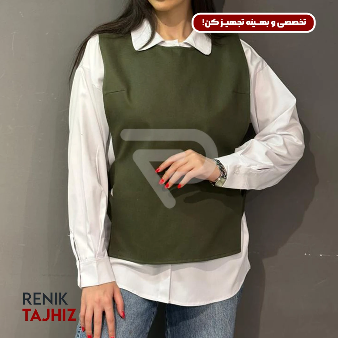543wsdscrf.webp وست طرح جلو بسته پارچه کتان سبز Renik - تصویر 2