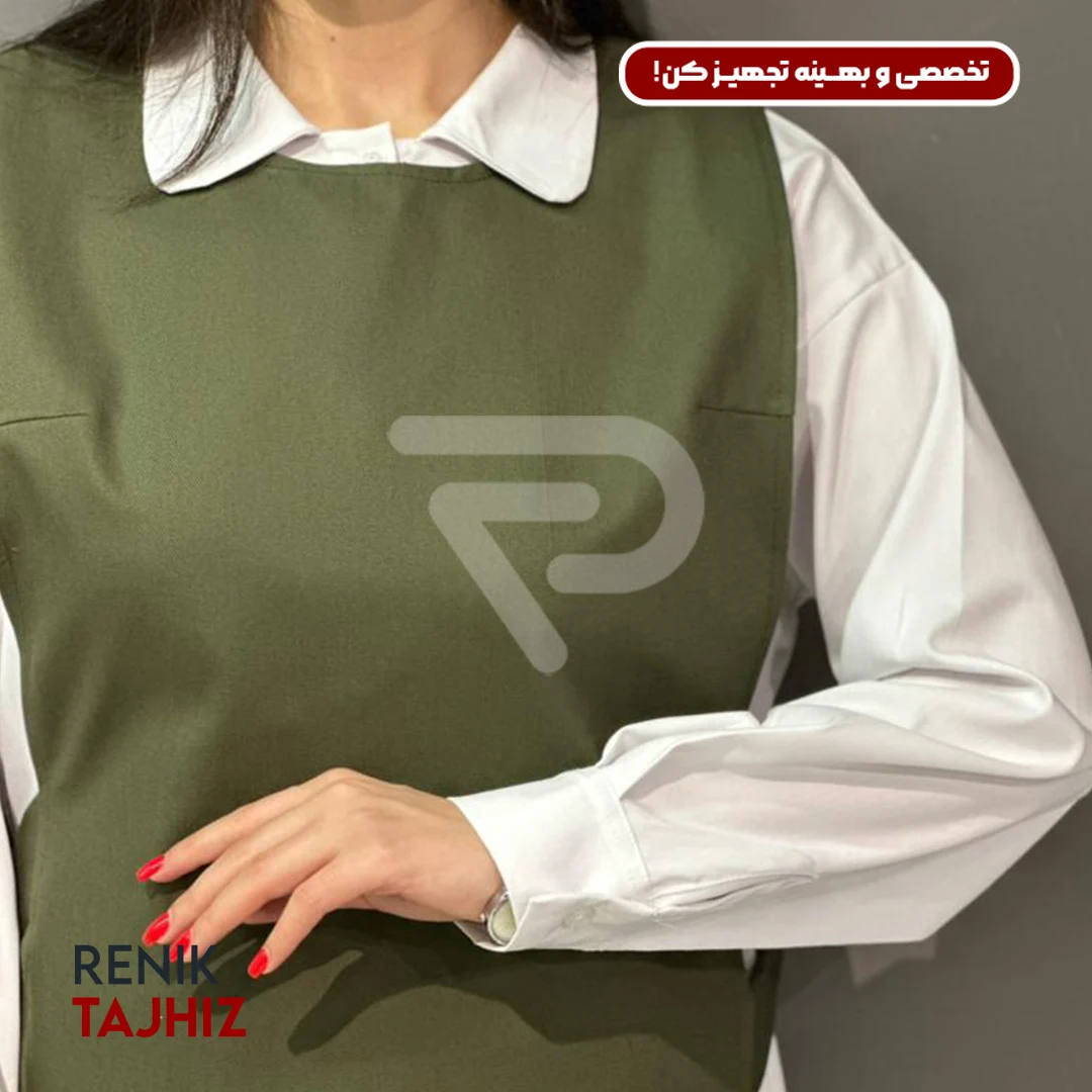 6yrt.webp وست طرح جلو بسته پارچه کتان سبز Renik - تصویر 6