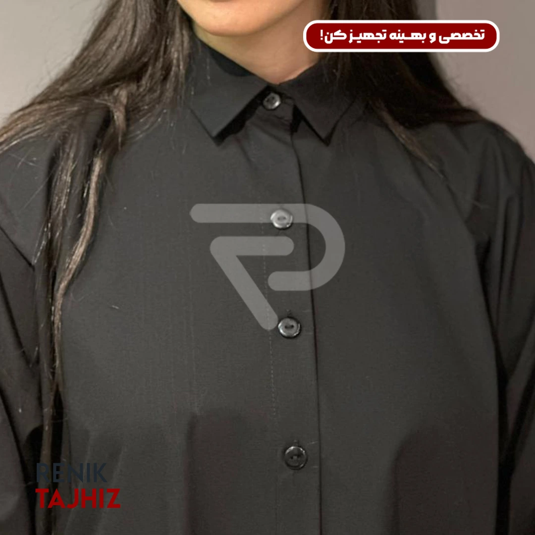 765-1.webp شومیز آستین پلیسه فری سایز مشکی RENIK - Image 5