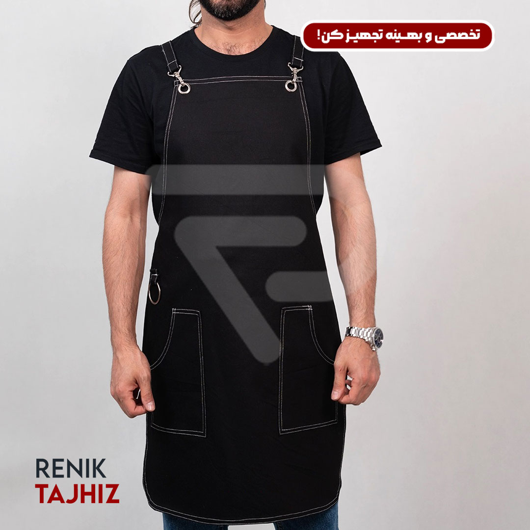 Black-barista-apron3.jpg اپرون باریستا مشکی - Image 1