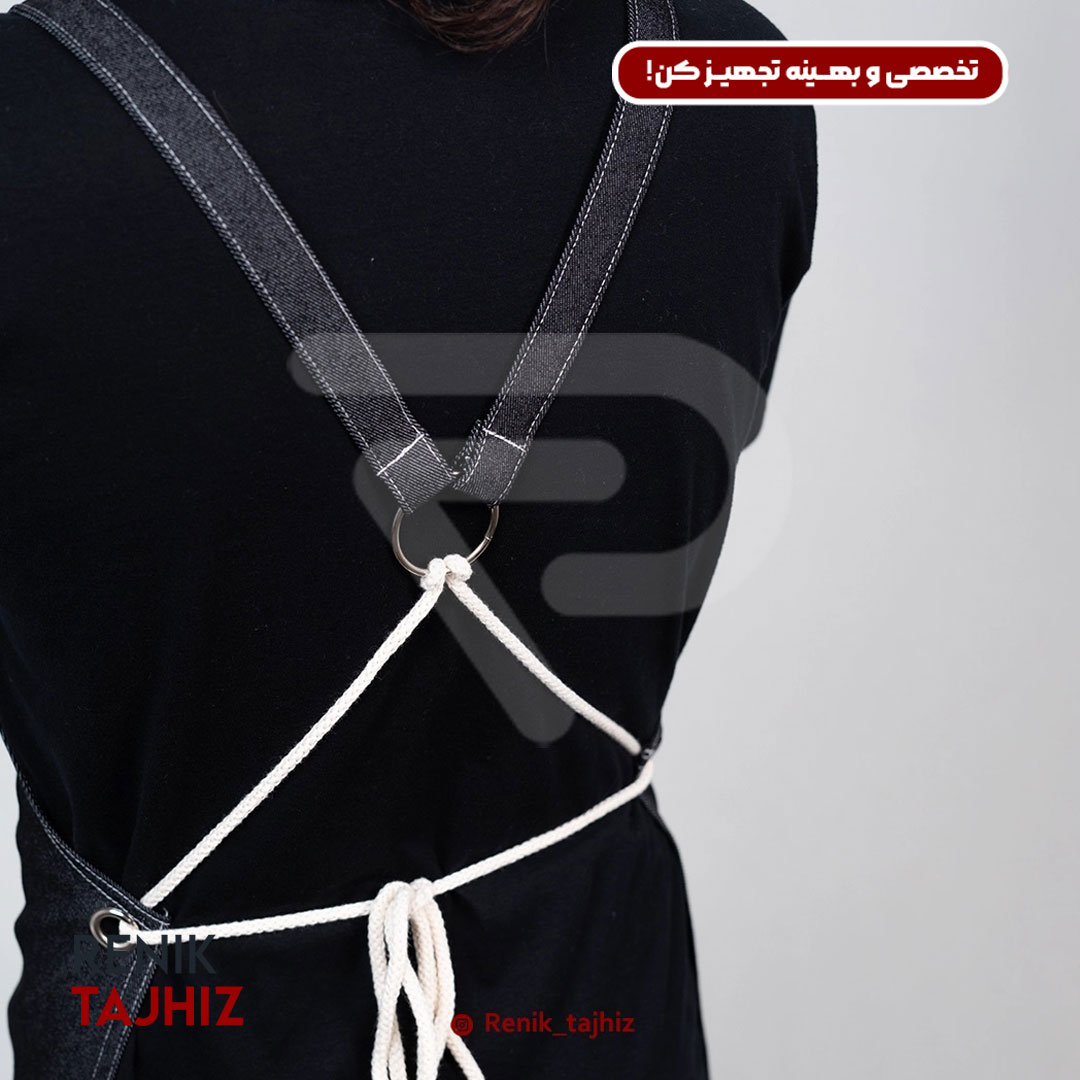 Charcoal-barista-apron15.jpg اپرون باریستا جین ذغالی - Image 5