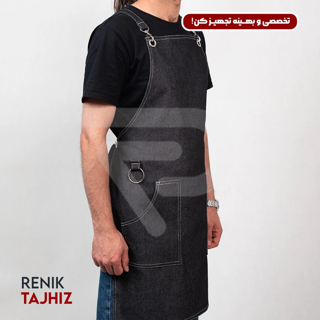 Charcoal-barista-apron18.jpg اپرون باریستا جین ذغالی - Image 8