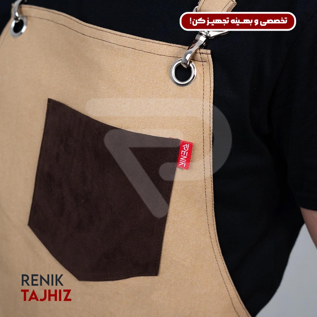 Cream-apron15.jpg اپرون باریستا کتان کرم - Image 5