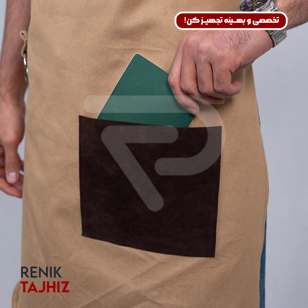 Cream-apron16.jpg اپرون باریستا کتان کرم - Image 6
