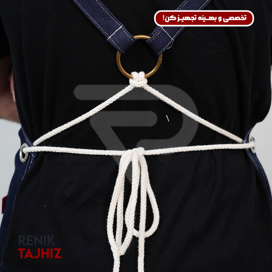 Patterned-apron9.jpg اپرون باریستا جین سورمه ای و چرم عسلی طرح دار - Image 10
