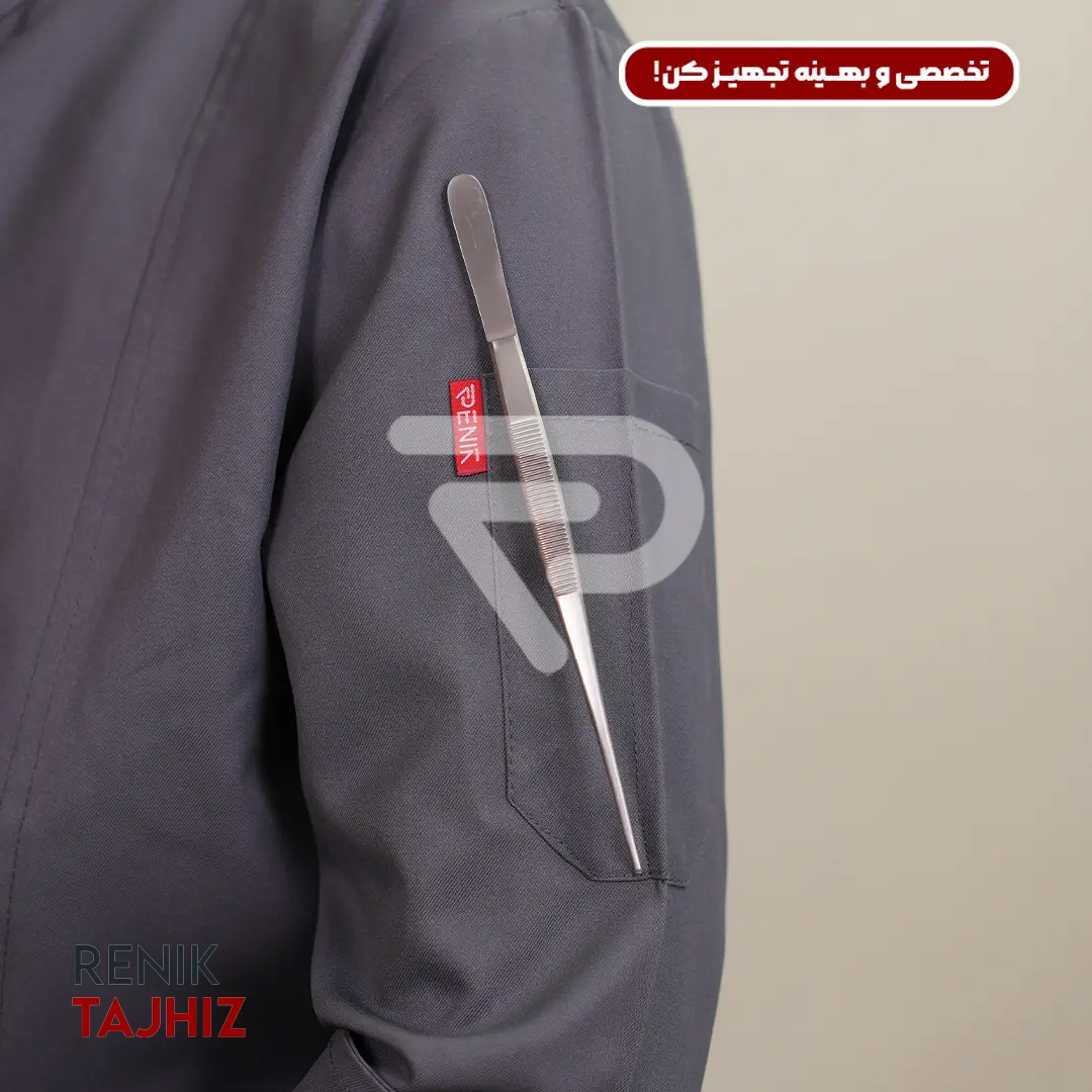 Renik_0000s_0000_DSC04393.webp روپوش (کت سر آشپز) زیپ دار طوسی CHEF'S COAT - Image 6