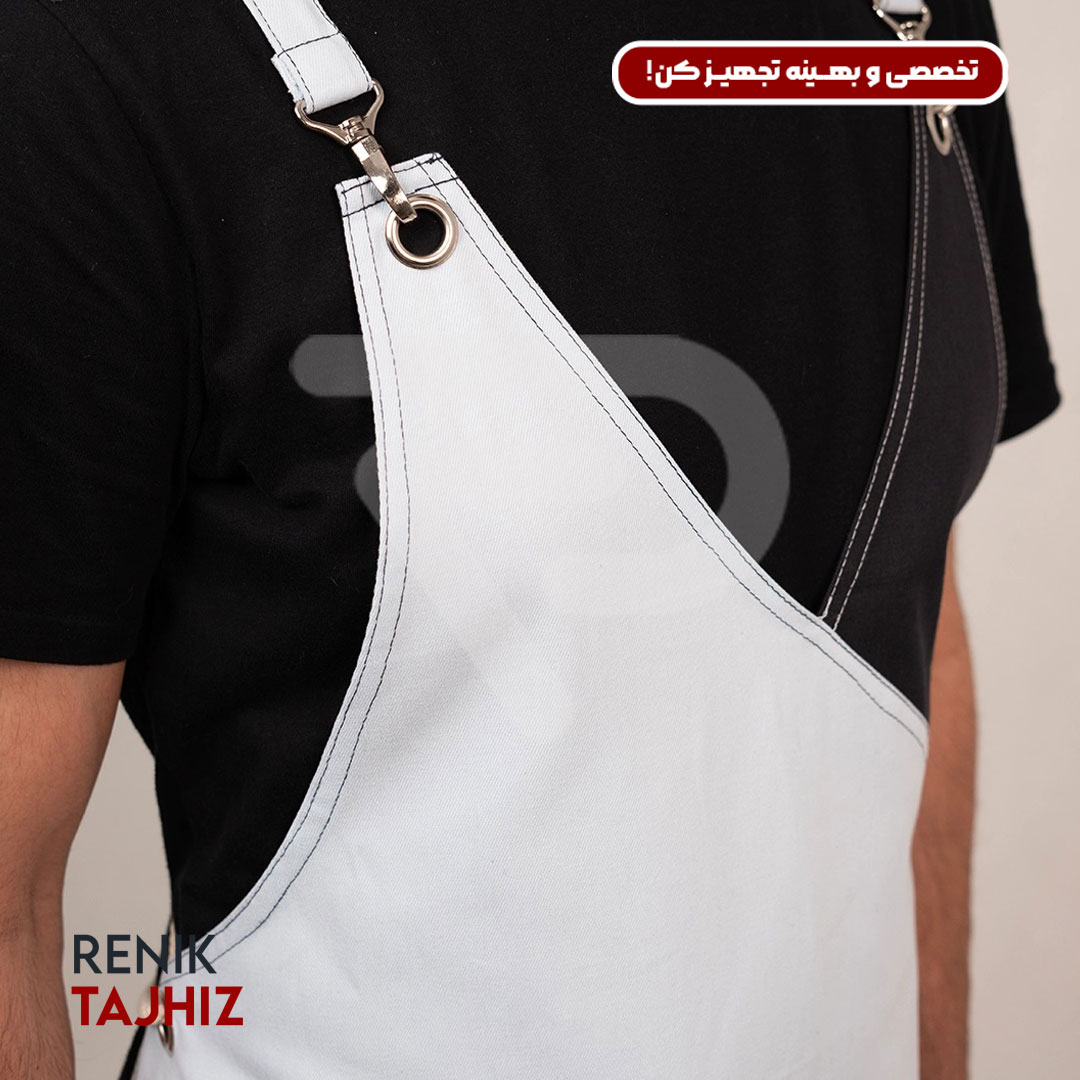 blue-v-17.jpg اپرون باریستا کتان آبی یقه V - Image 7