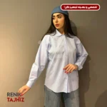 شومیز یقه peter pan فری سایز آبی 1034 RENIK