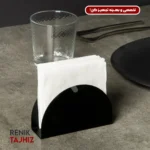جا دستمالی هلالی فلزی مشکی I.S