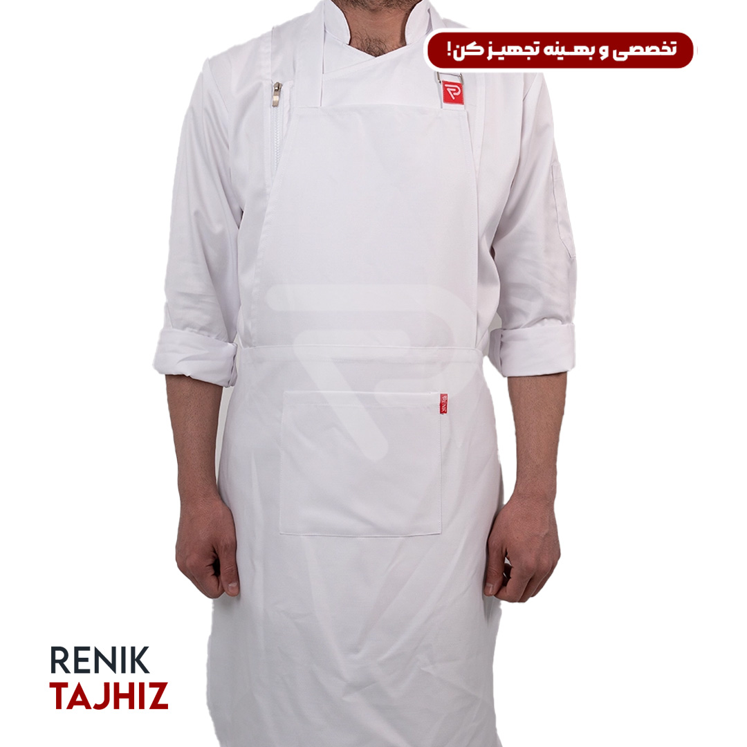 سفید4.jpg پیشبند (اپرون) ذوزنقه (11 رنگ) - Image 17