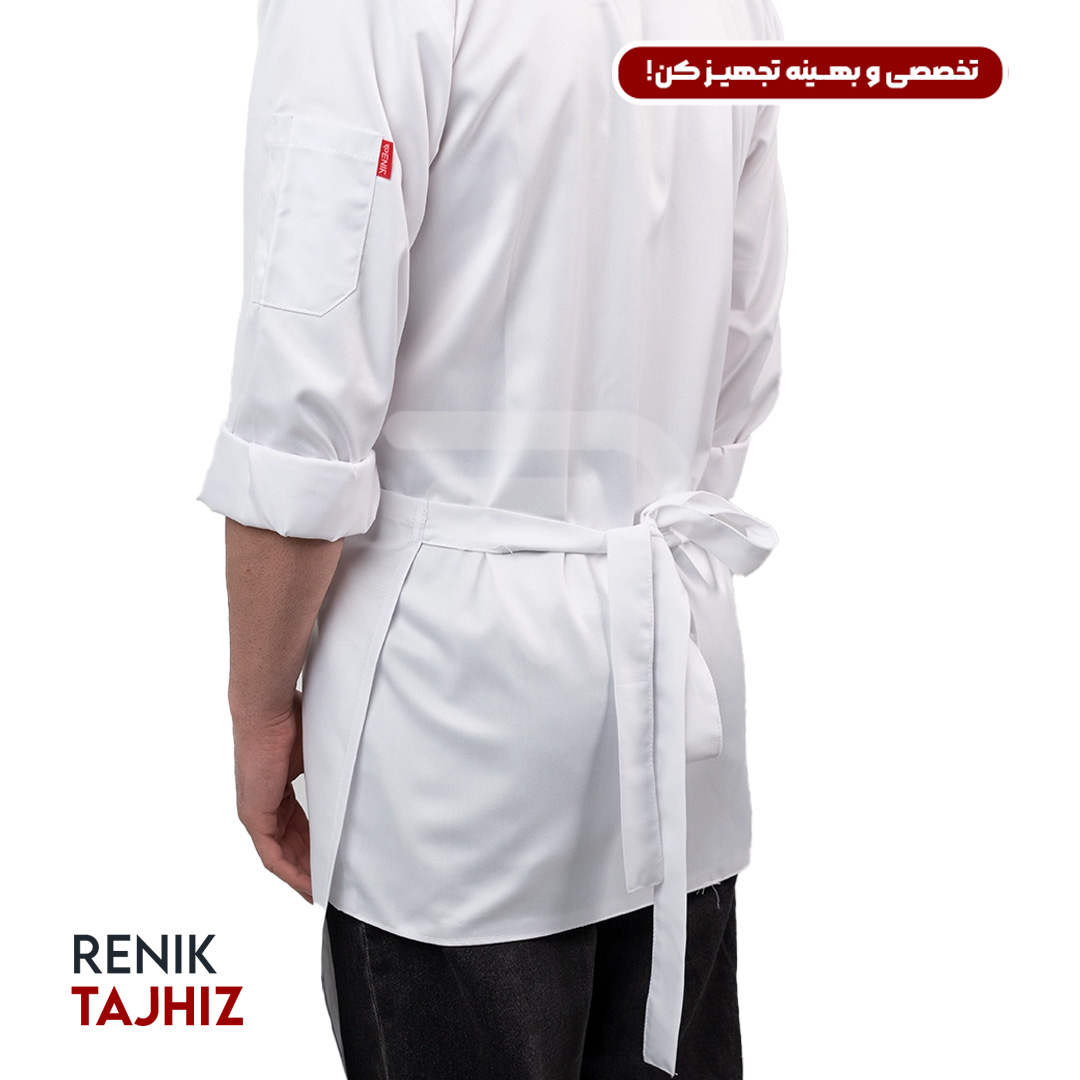 سفید8.jpg پیشبند (اپرون) ذوزنقه (11 رنگ) - Image 19