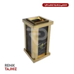 سطل زباله سنگ و استیل هتلی طلایی Renik