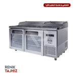 یخچال تاپینگ پیتزا استیل درب شیشه ای IGLOO