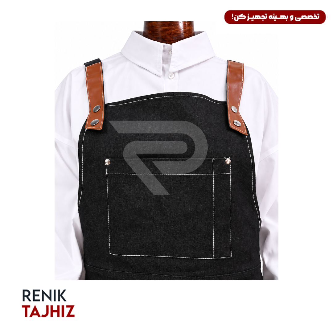 اپرون باریستا مدل MOKA جین ذغالی RENIK اپرون باریستا مدل MOKA جین ذغالی RENIK