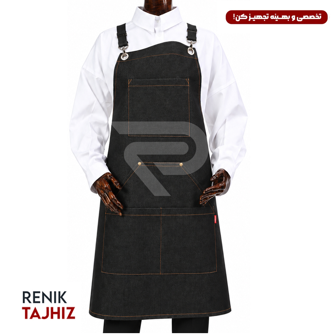 اپرون باریستا مدل VEro جین ذغالی RENIK اپرون باریستا مدل VEro جین ذغالی RENIK