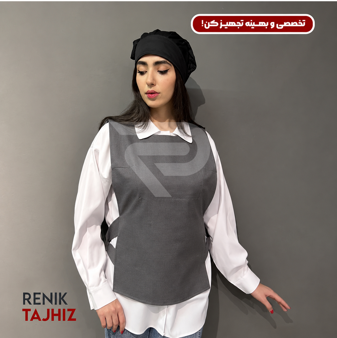 وست طرح جلو بسته پارچه کتان طوسی RENIK وست طرح جلو بسته پارچه کتان طوسی RENIK