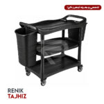 ترولی پلاستیکی Carlise با دو سطل مشکی BEST