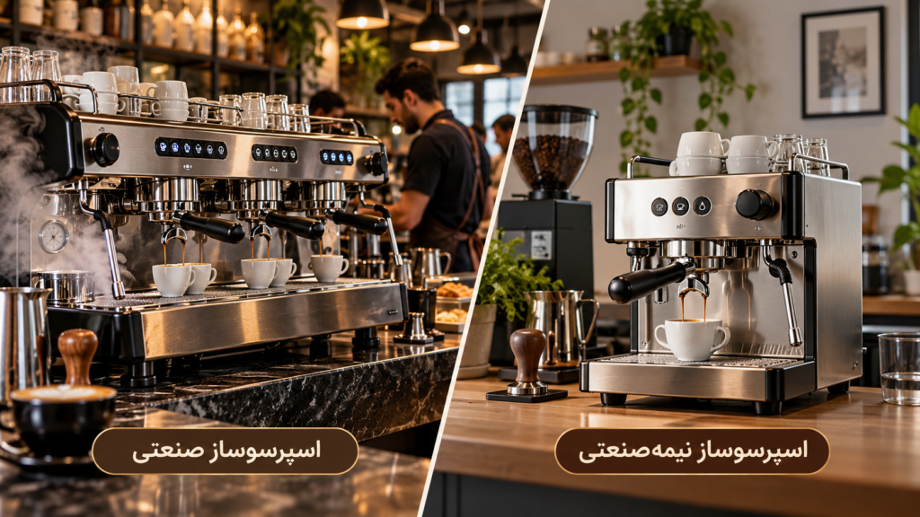 تفاوت اسپرسوساز صنعتی و نیمه صنعتی
